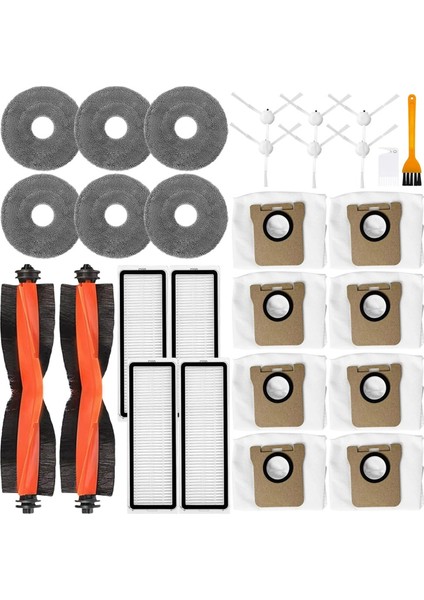 Yedek Kit Aksesuarları Xiaomi Robot Vakum X10 Plus, X10+, X20 Pro, X20 Plus, Ana Fırça Toz Torbası Filtresi ile Uyumlu (Yurt Dışından)