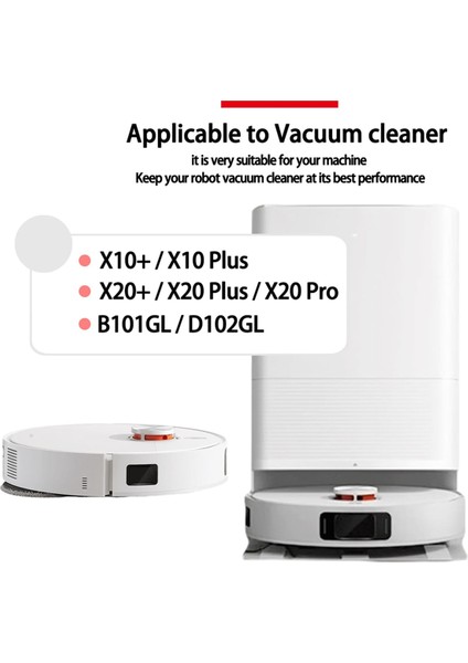 Yedek Kit Aksesuarları Xiaomi Robot Vakum X10 Plus, X10+, X20 Pro, X20 Plus, Ana Fırça Toz Torbası Filtresi ile Uyumlu (Yurt Dışından)