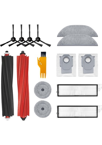 Roborock S8 Maxv Ultra Robot Süpürge Parçaları Için 15 Parça Aksesuar Seti Silindir Yan Fırçalar Filtreler Paspas Bezleri Toz Torbaları (Yurt Dışından)