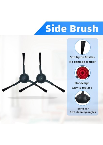 Ionvac Smartclean V2 Robot Süpürge Yedek Parçaları Aksesuarlar Ana Silindir Fırçası Yan Fırçalar Hepa Filtre (Yurt Dışından)