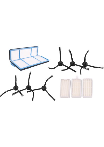 Ilıfe V3 V3S V5 V5S V5S Pro Robot Süpürge Için Yedek, 1x Birincil Filtre + 3x Filtre + 6x Yan Fırça (Yurt Dışından) modelleri