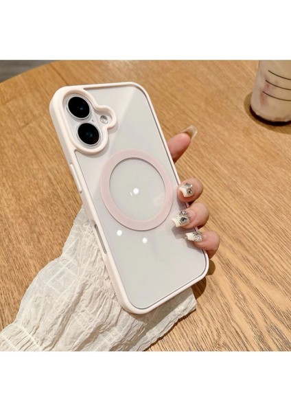 Apple iPhone 16 Plus Uyumlu Magsafe Wireless Şarj Özellikli Silikon Kamera Çıkıntılı Rema Kılıf