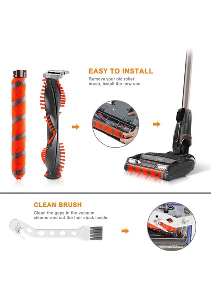 Shark Duo Clean NV800 NV800W NV801 NV801Q NV803 UV810 HV380 HV381 HV382 HV384 Parçaları Için Vakumlu Silindir Fırçası Yedeği (Yurt Dışından)