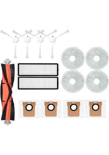 Xiaomi Robot Vakum X10+ X10 Plus B101GL Yedek Parça Aksesuarları Ana Yan Fırça Hepa Filtre Toz Torbası Paspas Bezi (Yurt Dışından)