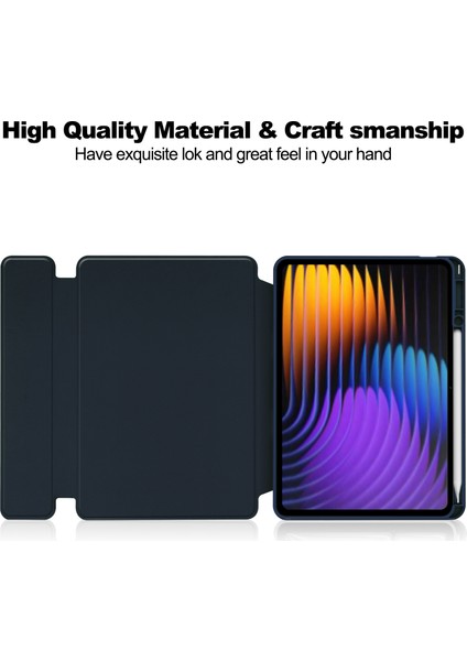 Xiaomi Pad 7 Kılıfı 360&#176; Rotary Pu Deri+Akrilik Tablet Kılıfı (Klavyesiz)-Koyu Mavi (Yurt Dışından) fiyatları