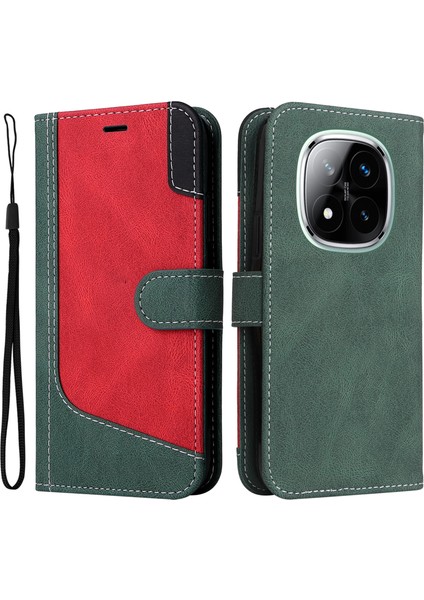 Xiaomi Redmi Note 14 Pro 5g/note 14 Pro+ 5g Kılıf Kapak Cüzdan Deri Telefon Kapağı 3 Renk Ekleme-Yeşil (Yurt Dışından)