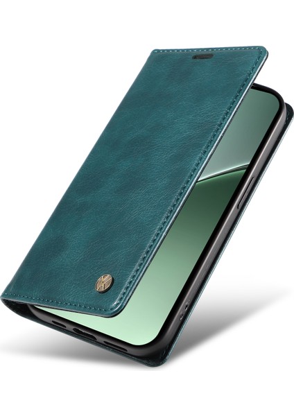 Xiaomi 15 Pro Kılıf Manyetik Kapatma Deri Telefon Kapağı Litchi Doku-Mavi Için (Yurt Dışından)