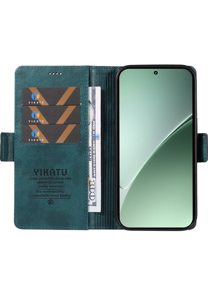 Xiaomi 15 Pro Kılıf Yan Toka Pu Deri Telefon Kapağı Litchi Doku-Mavi Için (Yurt Dışından)