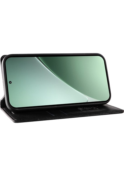 Xiaomi 15 Pro Kılıf Manyetik Kapatma Deri Telefon Kapağı Litchi Doku-Siyah Için (Yurt Dışından)