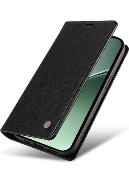 Xiaomi 15 Pro Kılıf Manyetik Kapatma Deri Telefon Kapağı Litchi Doku-Siyah Için (Yurt Dışından)