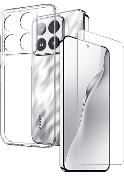 Xiaomi 15 Tpu Telefon Kılıfı + Temperli Cam Filmi (Parmak Izi Kilidini Destekleme) - Şeffaf (Yurt Dışından)