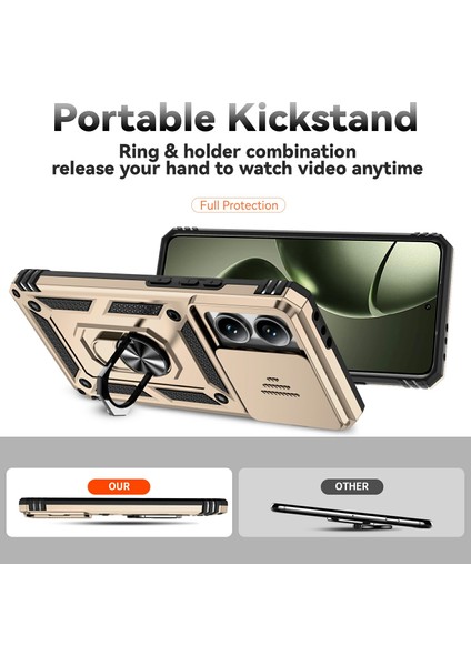 Xiaomi 14T Kılıf Pc + Tpu Telefon Kapağı Lens Için Ultimate Koruma Standı-Altın (Yurt Dışından) modelleri