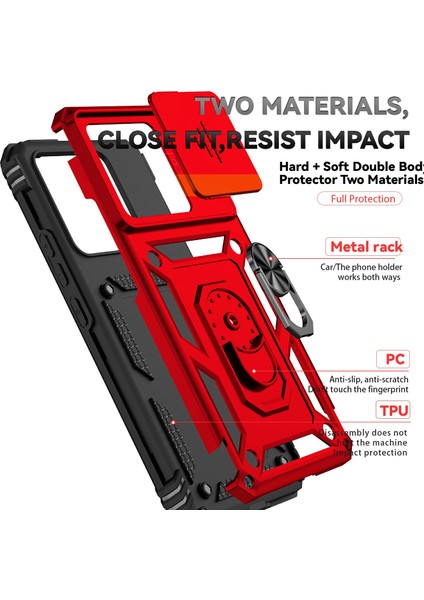 Xiaomi 14T Kılıf Pc+Tpu Telefon Kılıfı Lens Üstün Koruma Standı-Kırmızı (Yurt Dışından) indirimleri