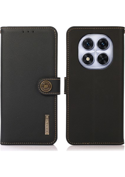 Xiaomi Redmi Note 14 Pro 4g Kılıf Hakiki Inek Deri Cüzdan Telefon Kapağı-Siyah (Yurt Dışından)