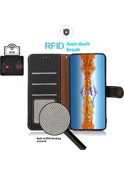 Xiaomi Redmi Note 14 Pro 4g Kılıf Hakiki Inek Deri Cüzdan Telefon Kapağı-Siyah (Yurt Dışından) fırsatları