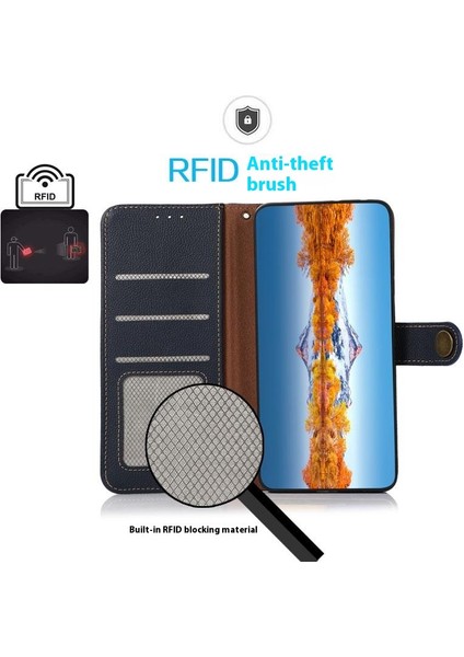 Xiaomi Redmi Note 14 Pro 4g Kılıf Hakiki Inek Deri Cüzdan Telefon Kapağı-Mavi (Yurt Dışından) fırsatları