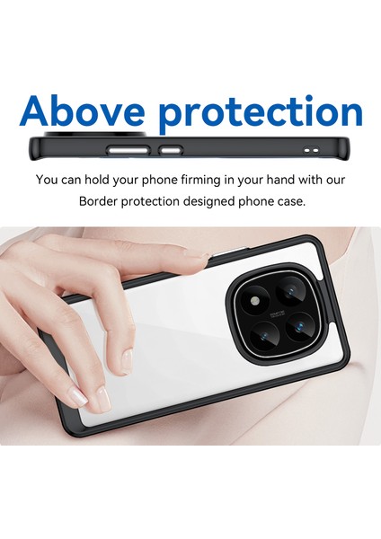Xiaomi Redmi Note 14 Pro+ 5g Kılıf Tpu + Akrilik Koruyucu Şeffaf Telefon Kapağı-Siyah (Yurt Dışından) fırsatları