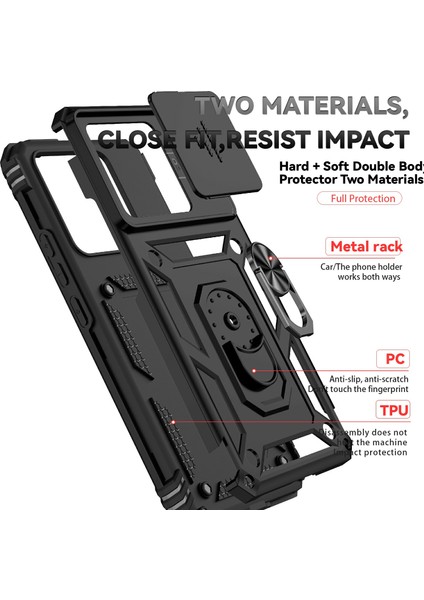 Xiaomi 14T Kılıf Pc+Tpu Telefon Kapak Lensi Üstün Koruma Standı-Siyah Için (Yurt Dışından) indirimleri