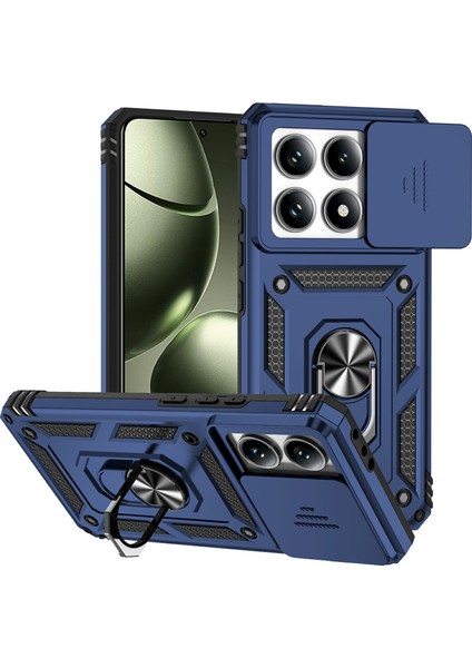 Xiaomi 14T Kılıf Pc+Tpu Telefon Kapak Lensi Üstün Koruma Standı-Mavi Için (Yurt Dışından)