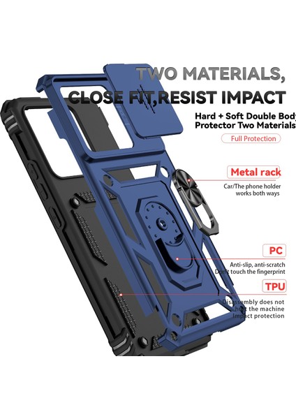Xiaomi 14T Kılıf Pc+Tpu Telefon Kapak Lensi Üstün Koruma Standı-Mavi Için (Yurt Dışından) indirimleri