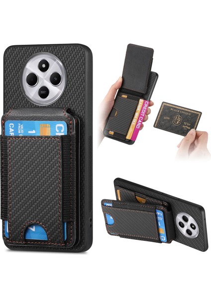 Xiaomi Redmi Için 14C 4G/14R 5g/poco C75 4g Deri+Pc+Tpu Telefon Kapağı-Siyah (Yurt Dışından)