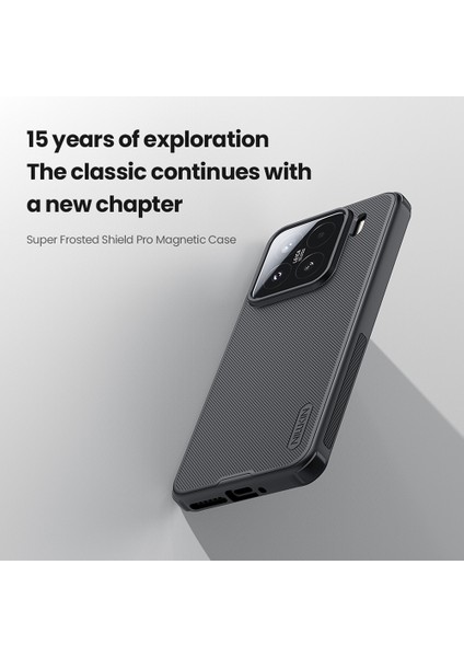 Nıllkın Frosted Shield Pro For Xiaomi 15 Kılıf Magsafe Pc+Tpu Telefon Kapağı ile Uyumlu-Siyah (Yurt Dışından)