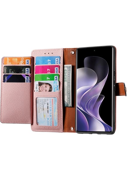 Xiaomi Redmi Note 14 Pro+ 5g Kılıf Için Rfıd Engelleme Fermuarlı Cep Deri Cüzdan Telefon Kapağı-Pembe (Yurt Dışından)