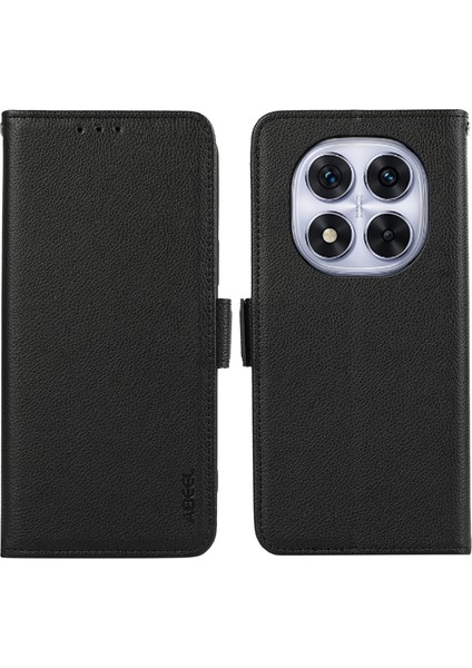 Xiaomi Redmi Note 14 Pro 4g Kılıf Litchi Doku Deri Rfıd Engelleme Telefon Kapağı-Siyah (Yurt Dışından)