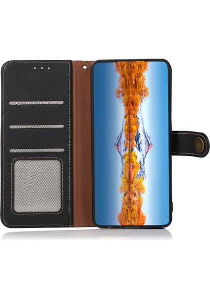Xiaomi Redmi Note 14 4g Kılıf Hakiki Inek Deri Cüzdan Telefon Kapağı-Siyah (Yurt Dışından) modelleri
