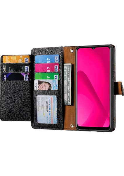 Xiaomi Poco C75 4g/redmi 14R 5G/14C 4g Durumda Rfıd Engelleme Fermuarlı Cep Deri Cüzdan Telefon Kapak-Siyah (Yurt Dışından)