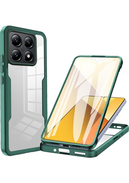 Xiaomi 14T Kılıf Akrilik + Tpu Şeffaf Telefon Kapağı, Pet Ekran Filmi-Yeşil (Yurt Dışından)