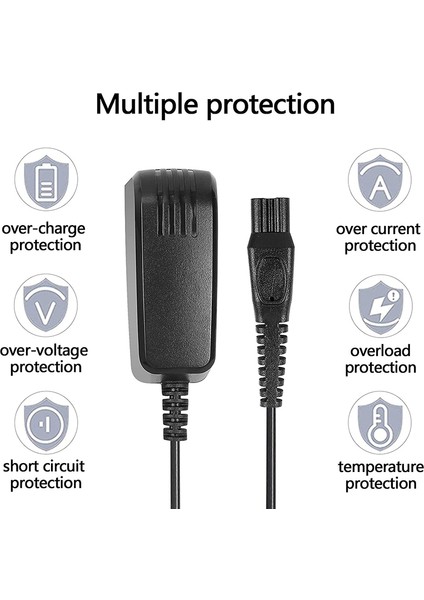 Adaptör, Tıraş Makinesi Şarj Kablosu --HQ8505 Yedek Uyumlu 7000 5000 3000 Serisi Elektrikli Abd Fişi, Siyah (Yurt Dışından)