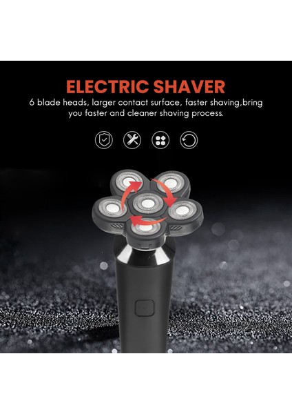 Tıraş Başlığı,erkek Elektrikli Tıraş Makinesi Başlıkları Bıçak Yedek 6 Bıçak Bald Black,siyah (Yurt Dışından) indirimleri