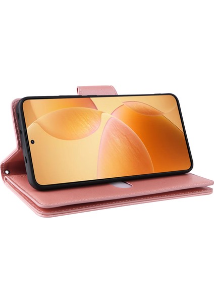 Xiaomi 14T Pro Kılıf Fermuar Cüzdan Deri Telefon Kapağı Perçin Dekor-Gül Altın Için (Yurt Dışından) indirimleri