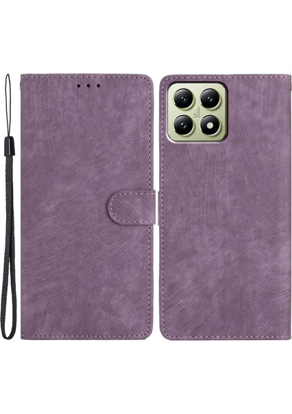 Xiaomi 14T Için Kart Pıhtılı Kılıf Cilt Dokunuşu Pu Deri Telefon Kapağı Stand-Mor (Yurt Dışından)