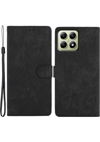 Xiaomi 14T Kılıf Için Kart Pıhtıları Cilt Dokunuşu Pu Deri Telefon Kapağı Standı-Siyah (Yurt Dışından)