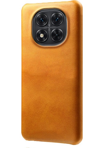 Xiaomi Redmi Note 14 Pro 5g Kılıf Buzağı Dokusu Pu Deri Sert Pc Koruyucu Telefon Kapağı-Turuncu (Yurt Dışından)