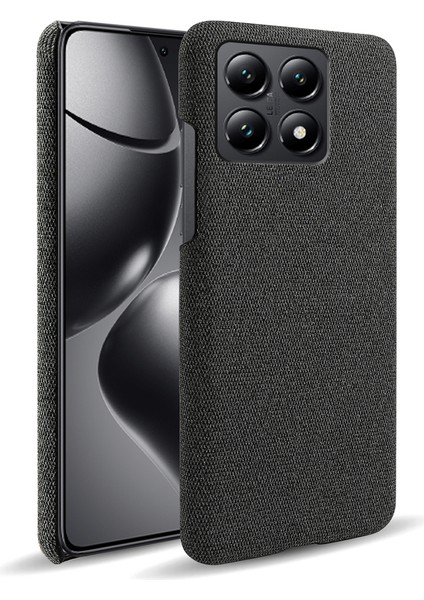 Xiaomi 14T Telefon Kılıfı Kumaş Dokusu Çizilmez Koruyucu Pc Arka Kapak-Siyah Için (Yurt Dışından)