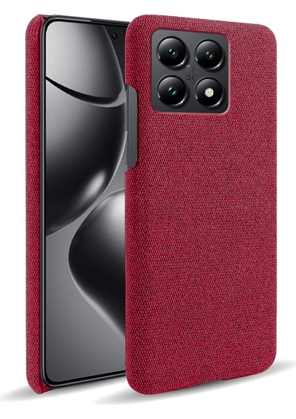 Xiaomi 14T Telefon Kılıfı Için Kumaş Dokusu Çizilmez Koruyucu Pc Arka Kapak-Kırmızı (Yurt Dışından)