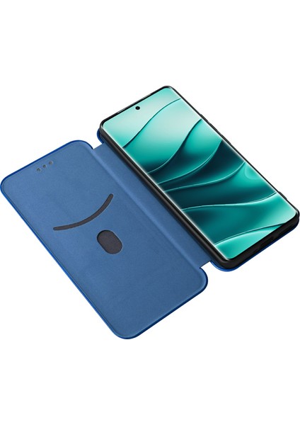 Xiaomi Redmi Note 14 Pro 5g Kılıf Karbon Fiber Doku Damla Korumalı Pu Deri Telefon Kapağı-Mavi Için (Yurt Dışından)