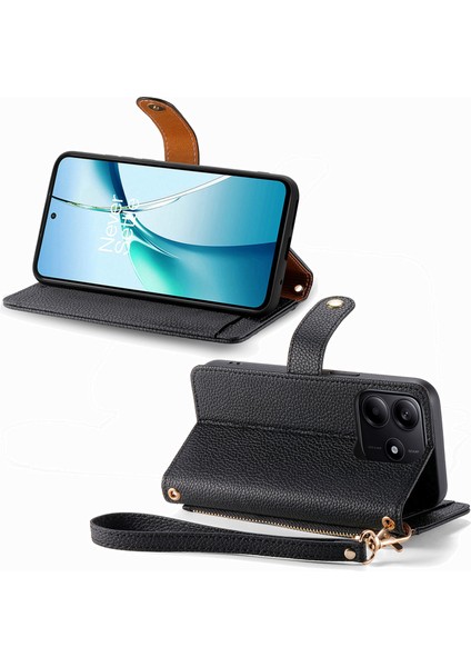 Xiaomi Redmi Için Not 14 5g Kılıf Rfıd Engelleme Fermuarlı Cep Deri Cüzdan Telefon Kapağı-Siyah (Yurt Dışından) modelleri