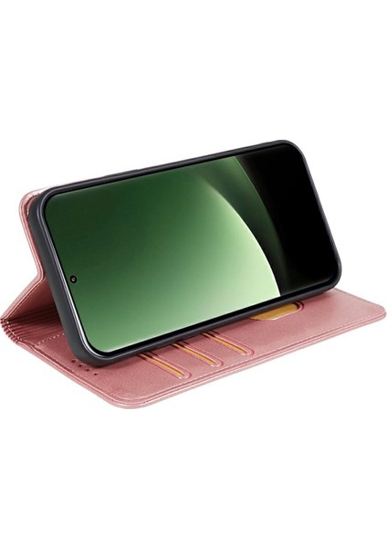 Xiaomi Redmi Note 14 Pro+ 5g Kılıf Için Güçlü Manyetik Pu Deri Telefon Kapağı Buzağı Dokusu-Gül Altın (Yurt Dışından) fırsatları