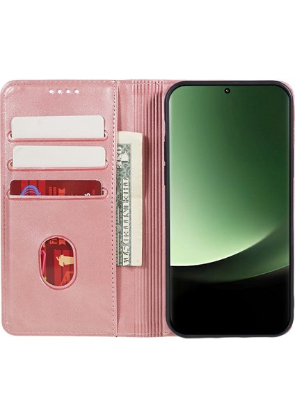 Xiaomi Redmi Note 14 Pro+ 5g Kılıf Için Güçlü Manyetik Pu Deri Telefon Kapağı Buzağı Dokusu-Gül Altın (Yurt Dışından) indirimleri