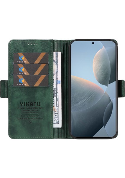 Xiaomi 14T Kılıf Yan Toka Pu Deri Telefon Kapağı Litchi Doku-Yeşil Için (Yurt Dışından) fiyatları