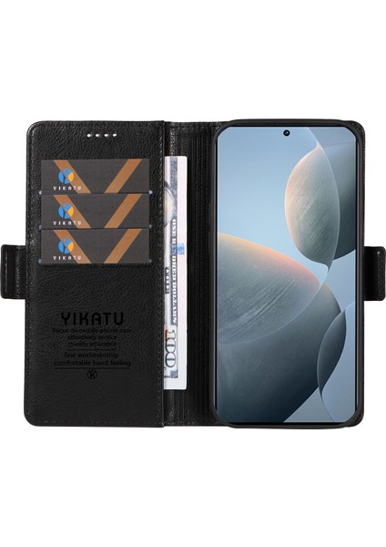 Xiaomi 14T Kılıf Yan Toka Pu Deri Telefon Kapağı Litchi Doku-Siyah Için (Yurt Dışından) fiyatları
