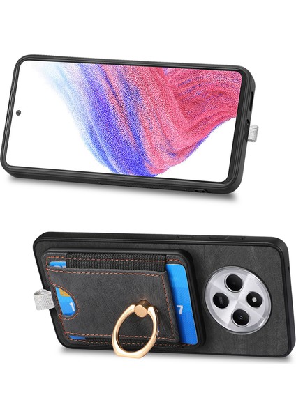 Manyetik Telefon Kılıfı Xiaomi Redmi Için 14C 4G/14R 5g/poco C75 4g Pu Deri Arka Kapak ile Kart Tutucu Halka Standı-Siyah (Yurt Dışından) fiyatları