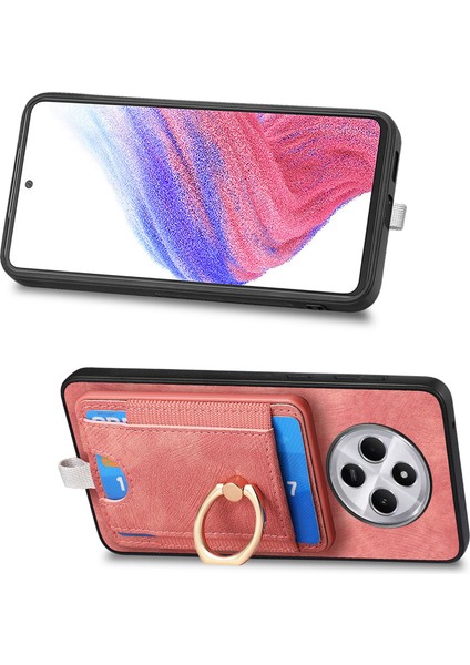 Manyetik Telefon Kılıfı Xiaomi Redmi Için 14C 4G/14R 5g/poco C75 4g Pu Deri Arka Kapak ile Kart Tutucu Halka Standı-Pembe (Yurt Dışından) fiyatları