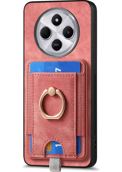 Manyetik Telefon Kılıfı Xiaomi Redmi Için 14C 4G/14R 5g/poco C75 4g Pu Deri Arka Kapak ile Kart Tutucu Halka Standı-Pembe (Yurt Dışından) indirimleri