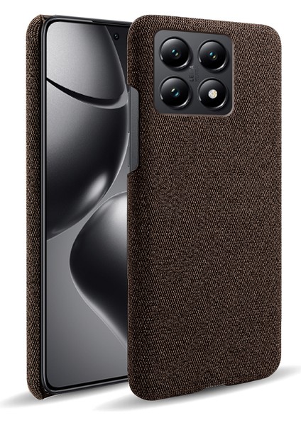 Xiaomi 14T Telefon Kılıfı Için Kumaş Dokusu Çizilmez Koruyucu Pc Arka Kapak-Kahverengi (Yurt Dışından)