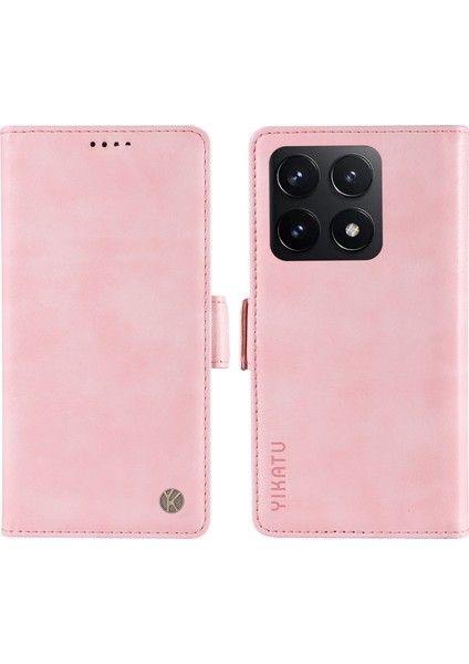 Xiaomi 14T Kılıf Yan Toka Pu Deri Telefon Kapağı Litchi Doku-Pembe Için (Yurt Dışından)